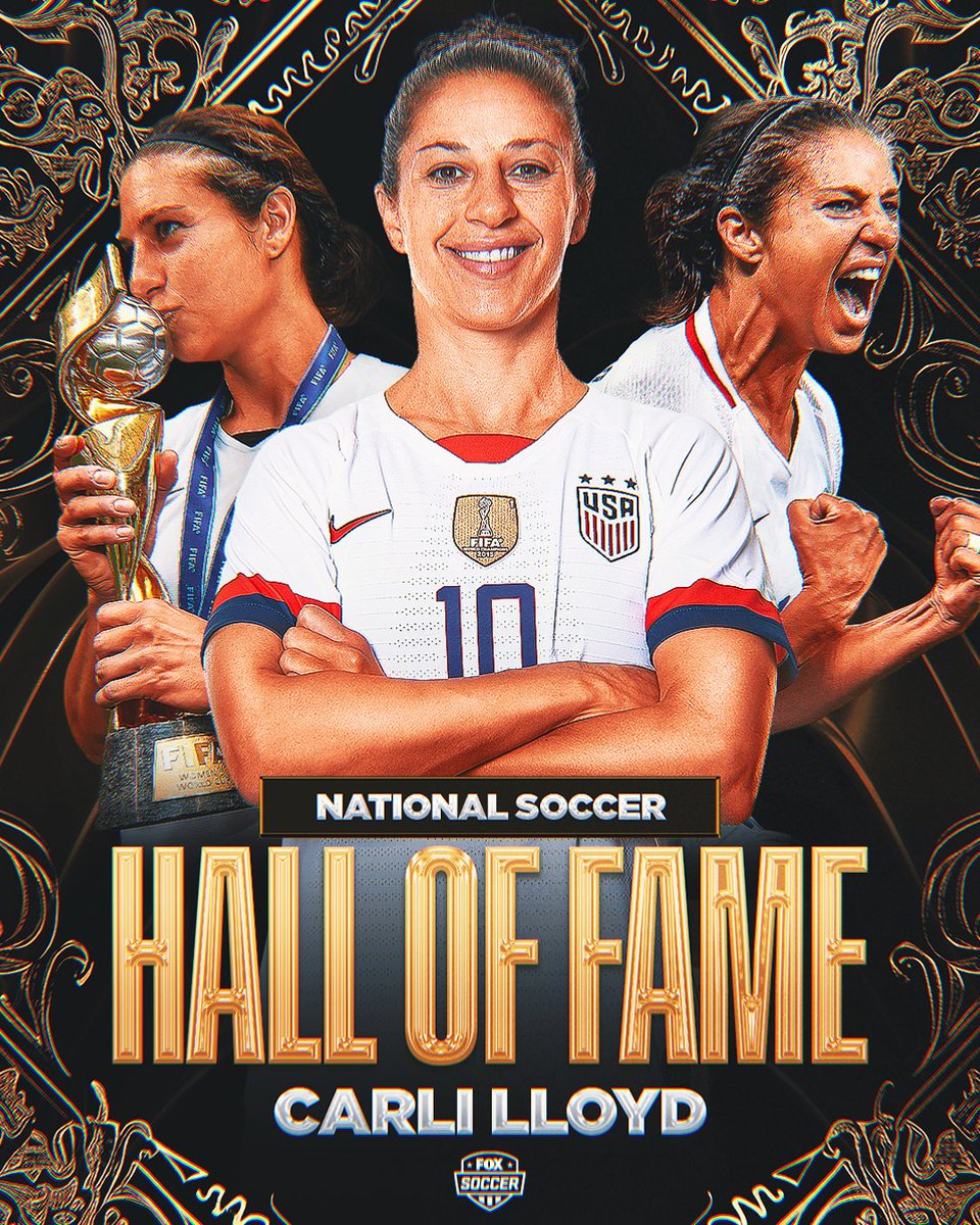 FOXSoccer's tweet photo. An absolutely incredible career, and a true icon in American soccer 👏⭐️

Congratulations to @CarliLloyd on being inducted into the National Soccer Hall of Fame! 🇺🇸⚽️ https://t.co/HV825iFKJy