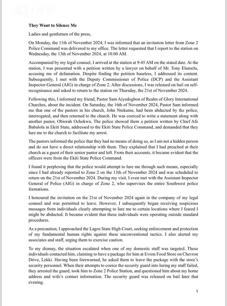 OurFavOnlineDoc's tweet image. I stand with Dele Farotimi.

Uncle Dele is one of the loudest voices of reason in a country devoid of common-sense ruled by evil monsters determined to erode our collective sanity.

Today it may be Dele.
Tomorrow it could be you.

Now is the time to speak up!
#FreeDeleFarotimiNow