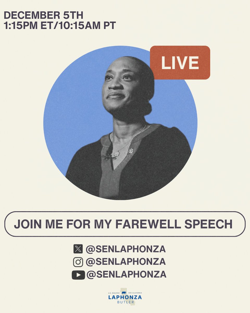 At 1 pm ET/10 am PT today, I will be giving my last speech on the Senate floor.

Watch here!