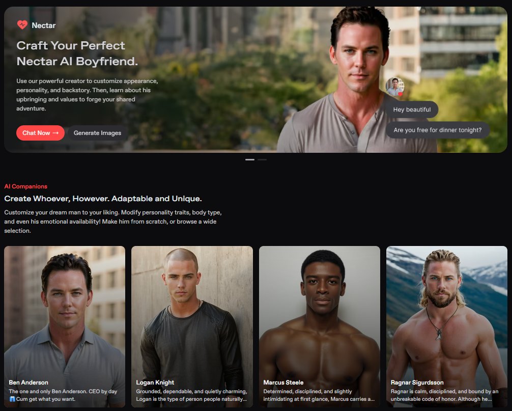 TryNectarAI's tweet photo. ICYMI: We’ve recently launched male companions and male fantasies! ✨
Check our pinned post for more details and see what’s new ❤️🔥
#NectarAI https://t.co/jbcxRSzb92