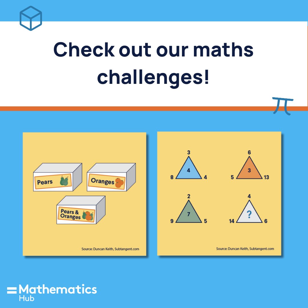 MathsInSchools's tweet image. Have you tried our maths challenges?

Puzzles, brain teasers and maths riddles are a fun way to flex your problem-solving skills and logical thinking.

Have a go at our fun challenges: mathematicshub.edu.au/students/stude…

#MathsInSchools #MathsChallenges #AusCurr