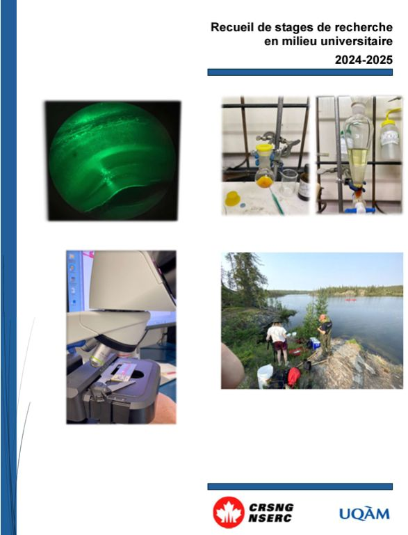 CarlBowmanChem's tweet photo. I am excited to have learned that the photos of my NSERC internship were selected to be on the front page (on the top right) of the 2024-2025 internship reports of UQÀM! 😀

Thank you NSERC for selecting me and the Canesi group for allowing me to make this internship happen! https://t.co/agjwWJVCmD
