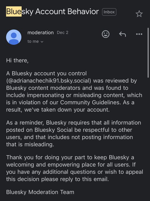 Hey @bluesky  you deleted my account when I emailed and asked for you guys delete all the fake ones.