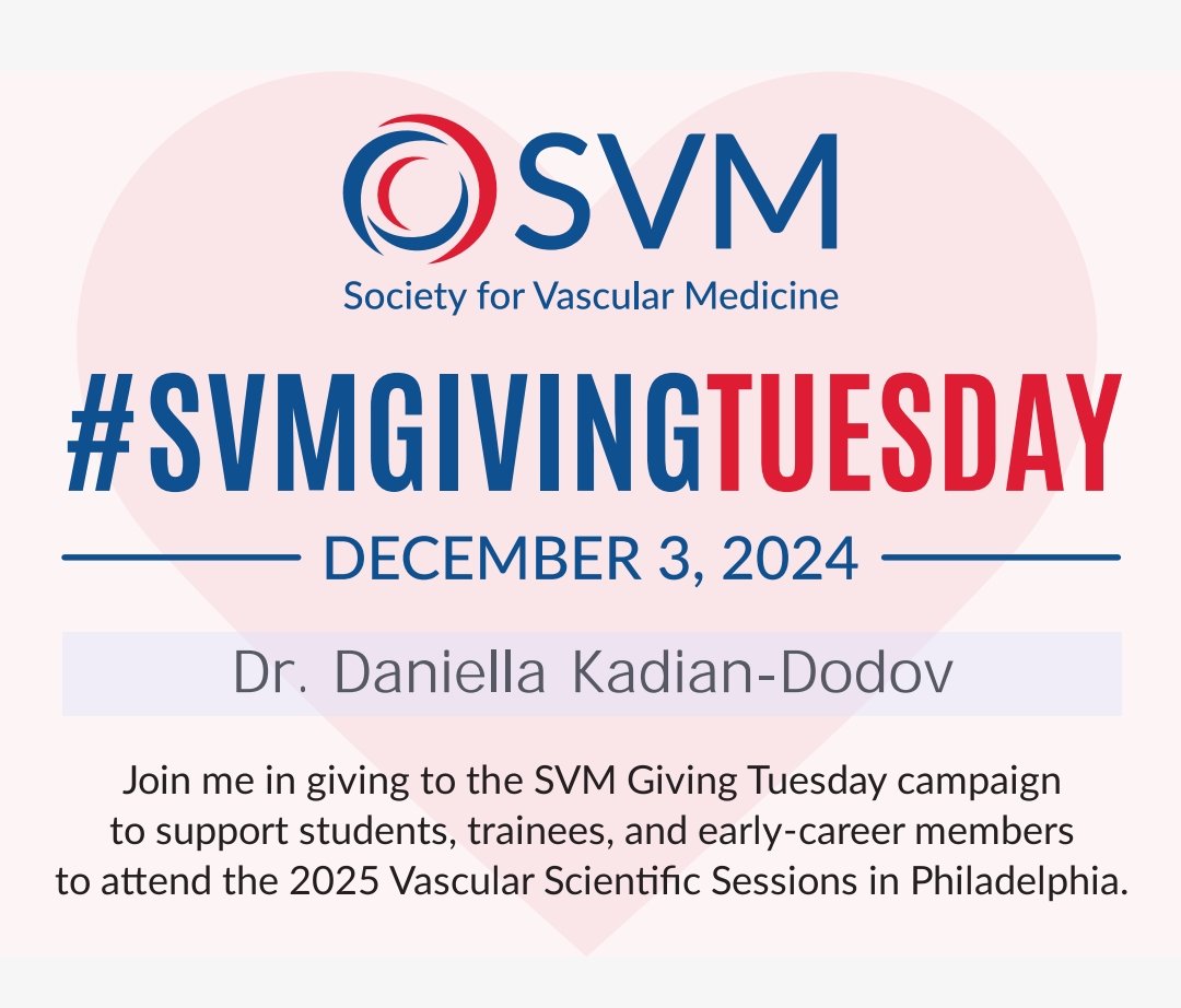 DKadiandodov's tweet photo. I'm proud to support #SVMGivingTuesday! Join me in helping the next generation of vascular medicine professionals attend the 2025 Vascular Scientific Sessions 🤗🥰 Learn more and donate here: https://t.co/7FR5JBhWMg https://t.co/ugKmygEjzZ