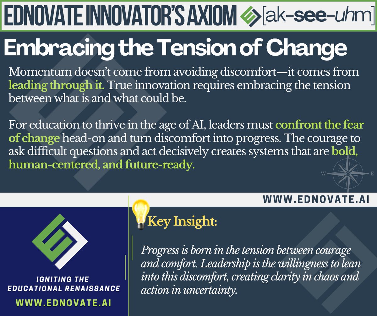 In the hands of the right leader, discomfort becomes progress. EdNovate is committed to driving progress, and supporting through the discomfort. #EdNovateAxiom #IgniteTheEdRenaissance