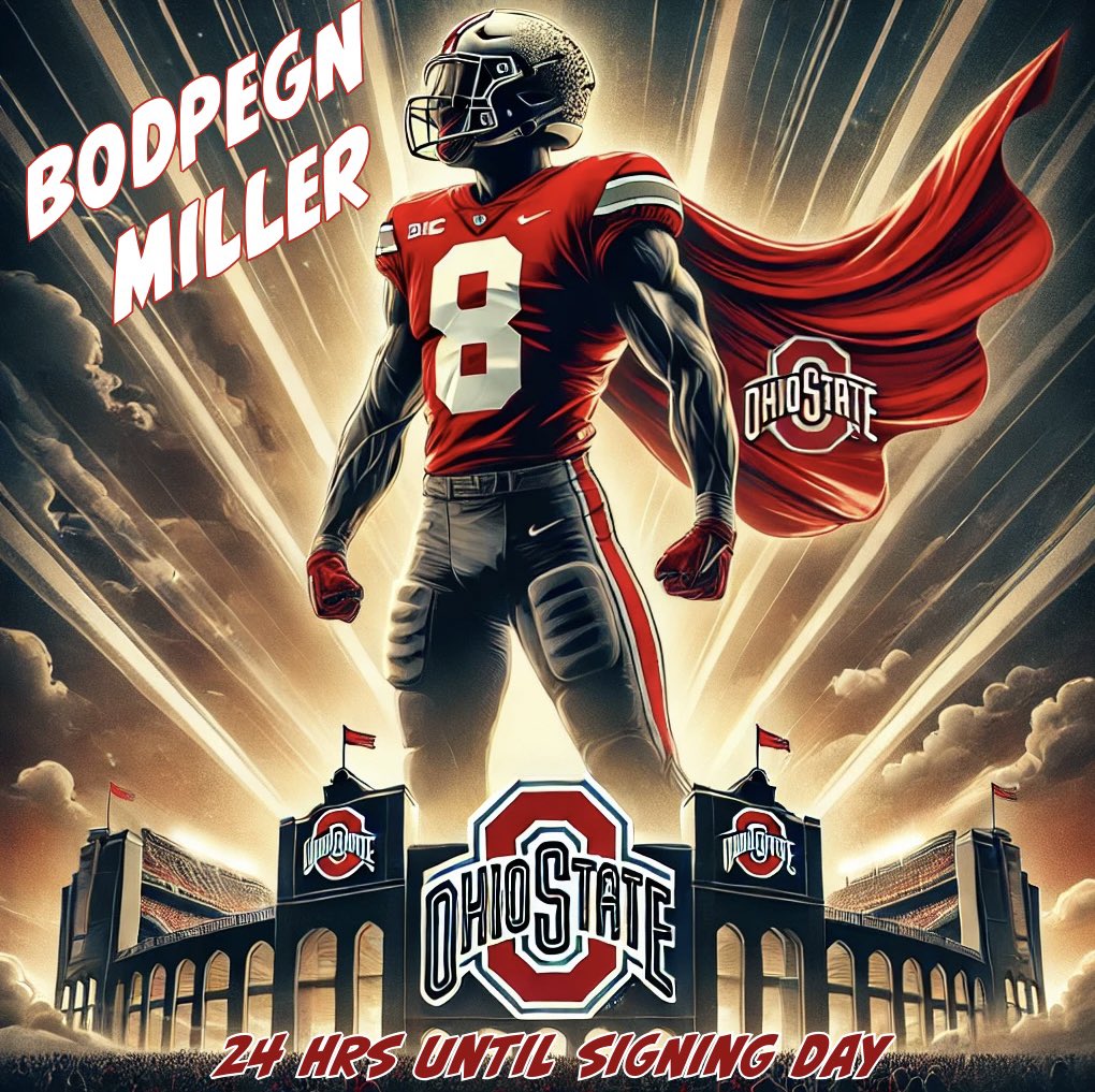 Bodpegn Miller (@bodpegnm) on Twitter photo One day away from turning my dream into reality—this time tomorrow, I'll officially be a Buckeye! 🌰✍🏿 #GoBucks #Jesuswon <a href="/OhioStateFB/">Ohio State Football</a> <a href="/OntarioFB/">Ontario Football</a> One day away from turning my dream into reality—this time tomorrow, I'll officially be a Buckeye! 🌰✍🏿 #GoBucks #Jesuswon <a href="/OhioStateFB/">Ohio State Football</a> <a href="/OntarioFB/">Ontario Football</a>