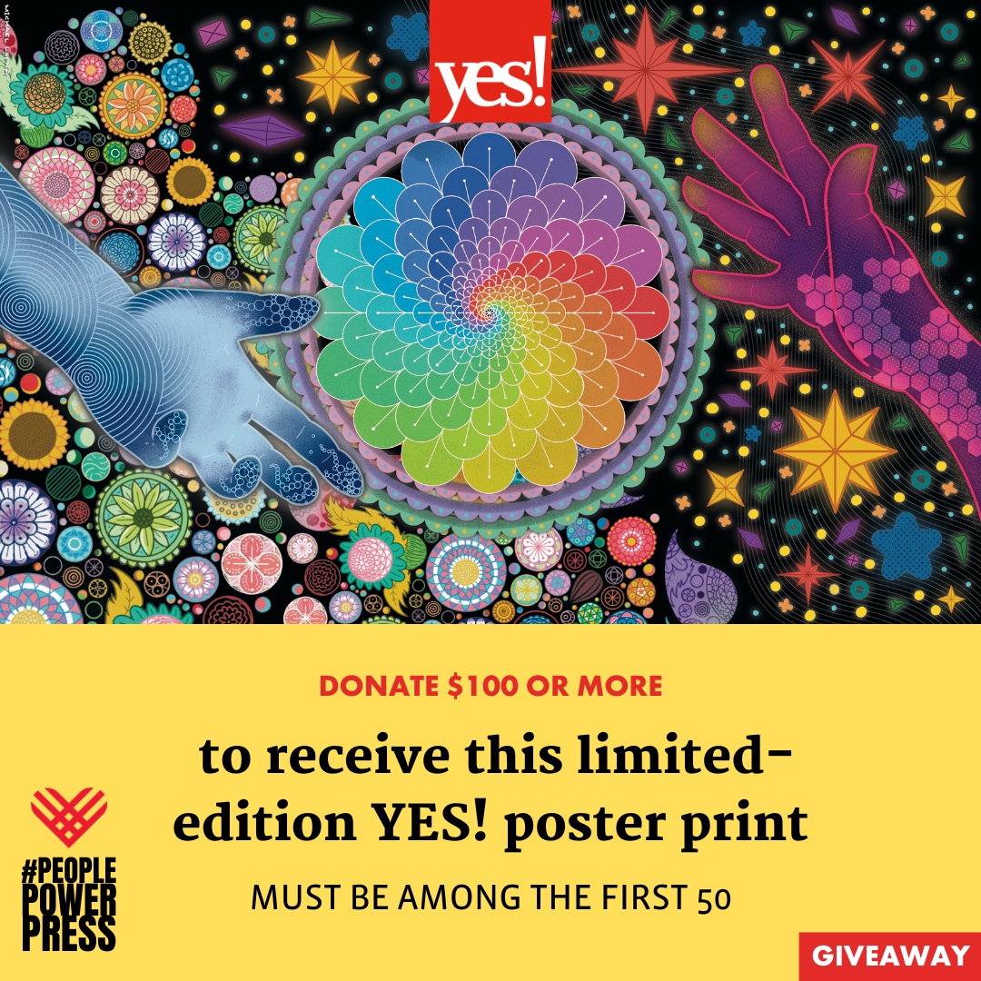 yesmagazine's tweet image. Art and storytelling have always been catalysts for transformation. Donate $100 or more today to help us continue publishing stories that ignite, and get a limited-edition YES! poster! #GivingTuesday #PeoplePowerPress #ProtectYES!
yesmagazine.org/donate
