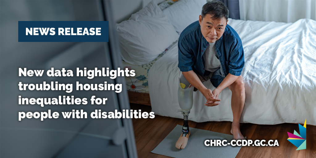 New data shows that people with disabilities face financial hardship, unsafe housing, and a lack of supports and services at far higher rates than people without disabilities. On #IDPD, Canada must do more. News release with <a href="/HousingLogement/">Office of the Federal Housing Advocate</a>: bit.ly/4gcrOvq