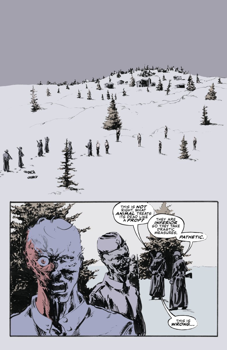 lyonswrites's tweet photo. PLATOON OF THE DAMNED (Eastern Front)

War is hell, and no matter which front you were fighting you couldn't escape it. @MikeMorrocco and @RobJonesWrites helped bring this snowy terror to life: https://t.co/yymqZH5xSm