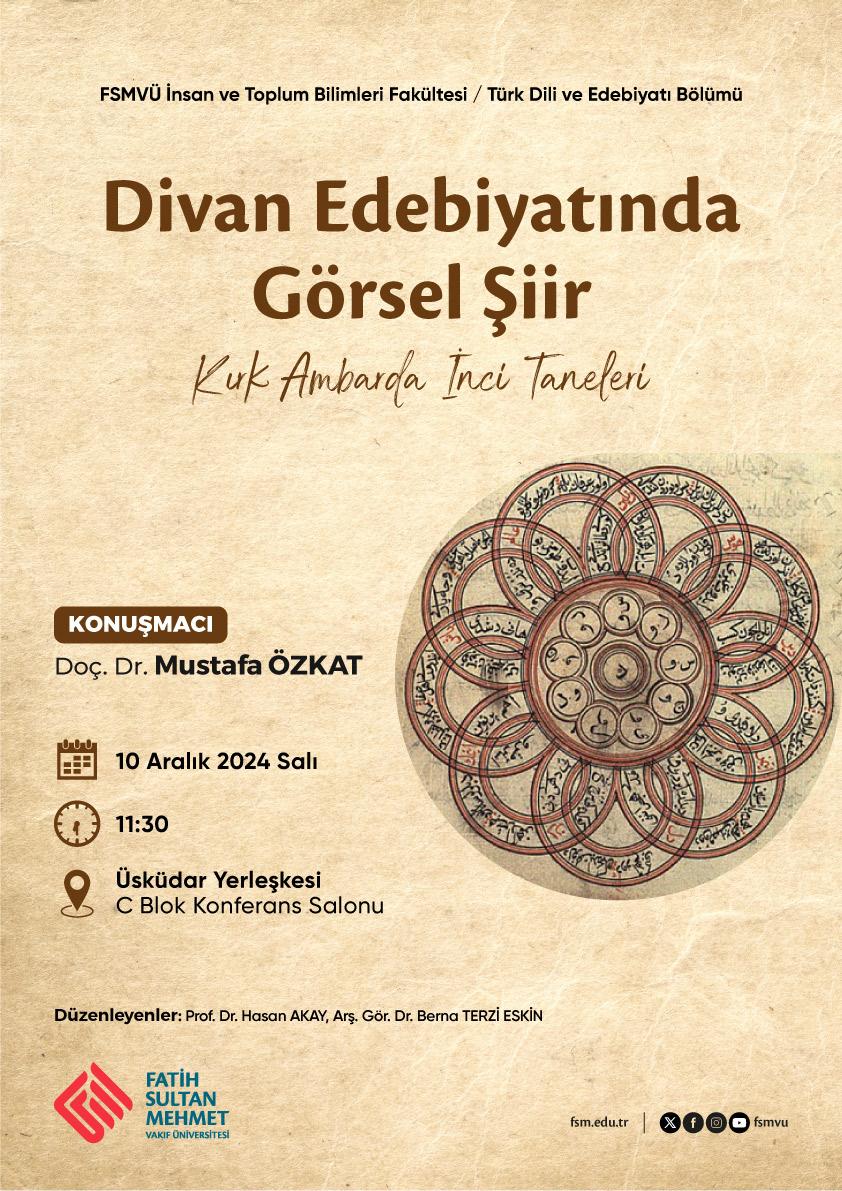 Değerli dostlar,
Klasik edebiyatta görsel şiir var mı diye merak edenleri programa bekleriz.