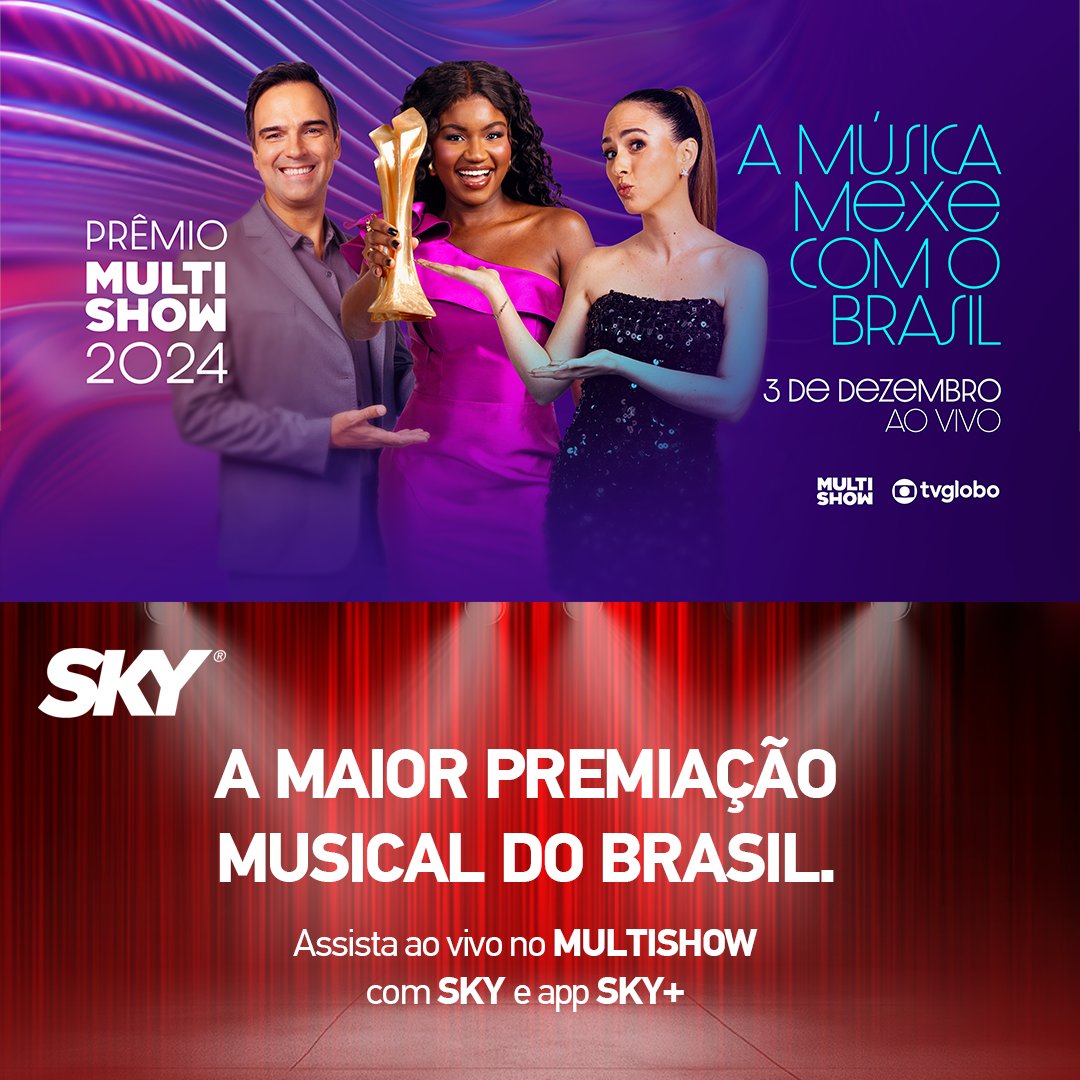 Tem prêmio, tem festa e tem show das maiores estrelas pop do Brasil! E você vê tudo do sofá de casa. Prêmio Multishow, hoje ao vivo no Multishow pela SKY e app SKY+.