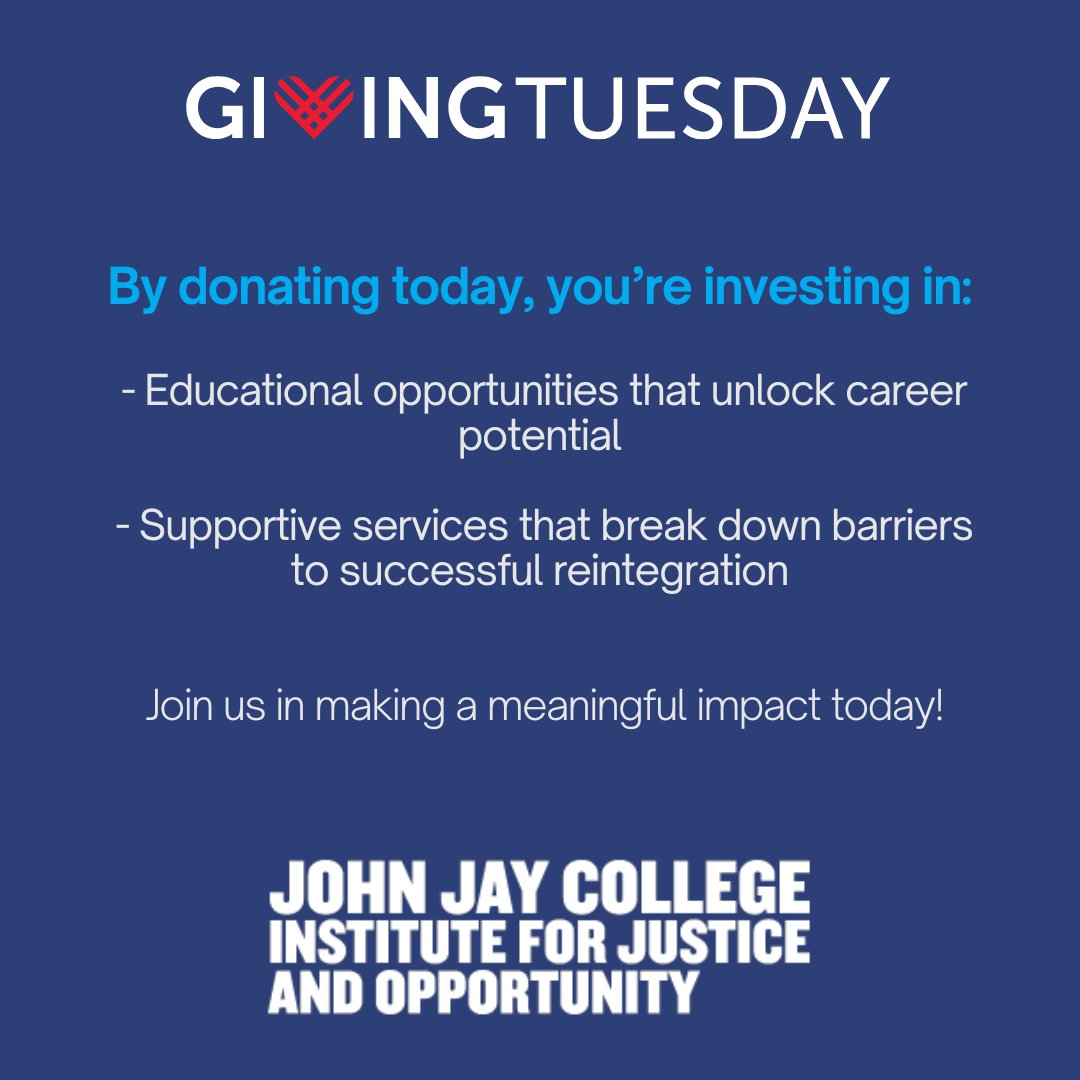 This Giving Tuesday, we're counting on you! Together, we can transform lives and communities, fostering a more just and equitable future.
Please consider donating today to fund this very important work.

justiceandopportunity.org/donate/
