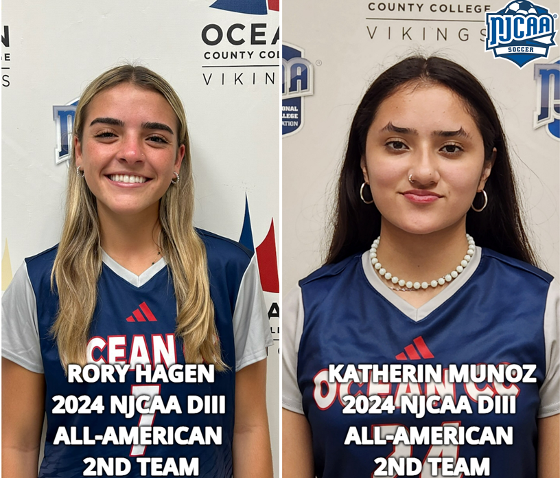 Congratulations to OCC W. Soccer's Rory Hagen and  Katherin Munoz, who were named to the 2024-25 NJCAA DIII W. Soccer All-America Teams! Of the Vikings' 54 goals scored this season, Hagen and Munoz were directly involved in 44 of them, with a combined 24 goals and 20 assists.🔥⚽