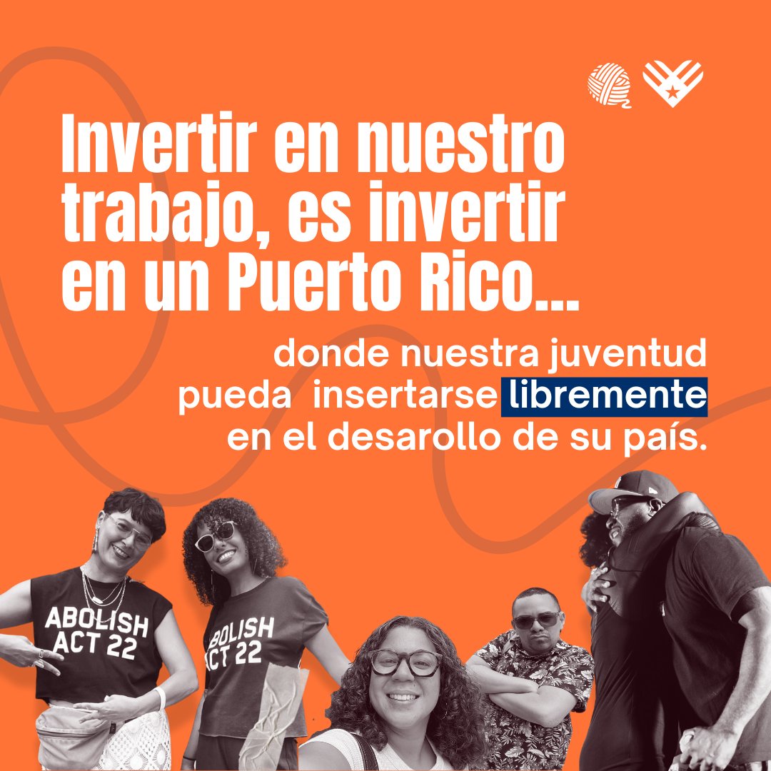 Por un #PuertoRico donde les #jóvenes de nuestro archipiélago puedan permanecer, y les que quieran tengan la oportunidad de regresar a un país donde puedan vivir y desarrollarse libre y dignamente. 

Este #GivingTuesday, apoyen nuestro trabajo: latejedorapr.org/dona