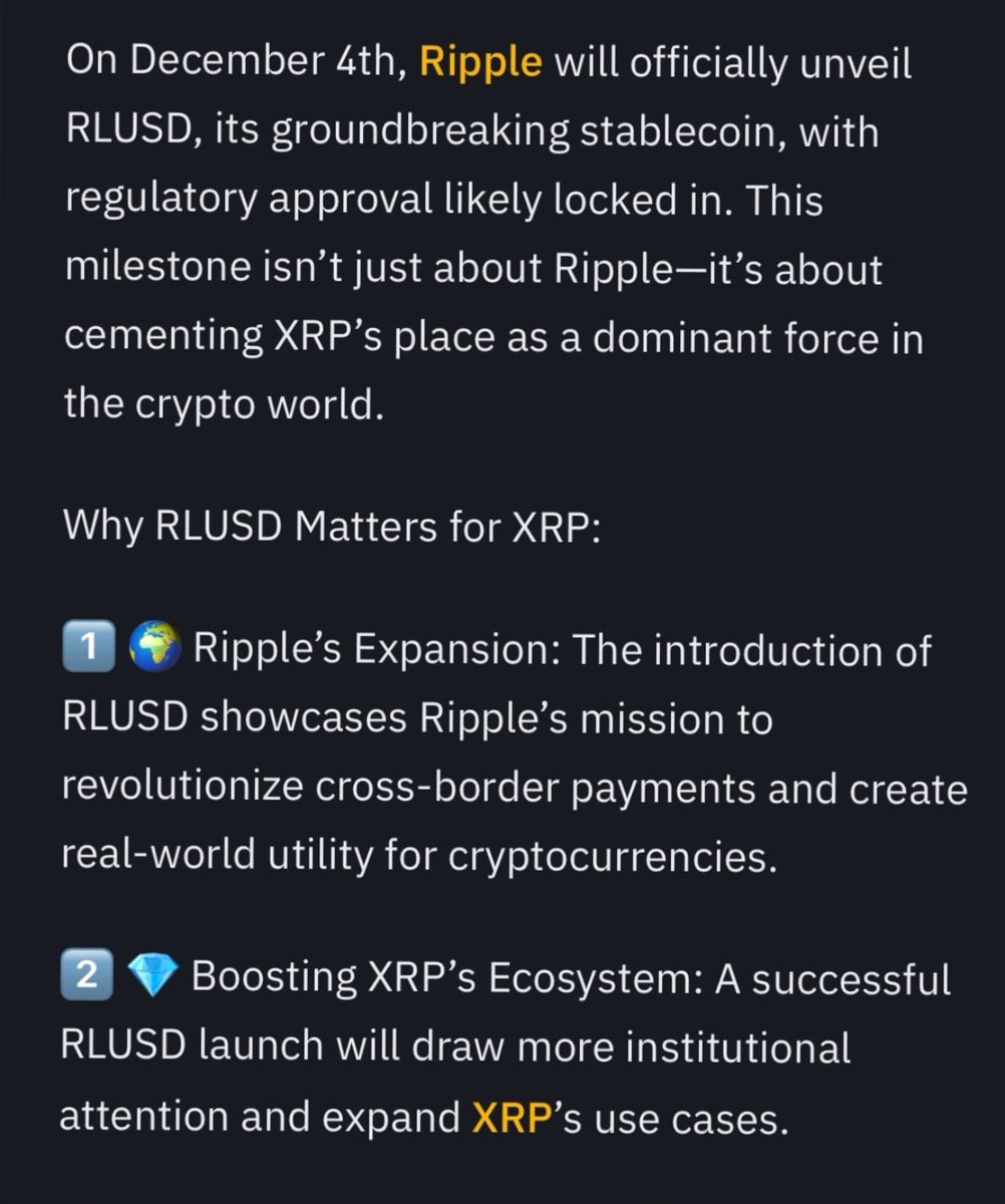 So this is the Bullish news for the #XRPArmy Ripple is going to launch a  new token, a stable coin. Ok, so now who can explain WHY this should  fundamentally increase the