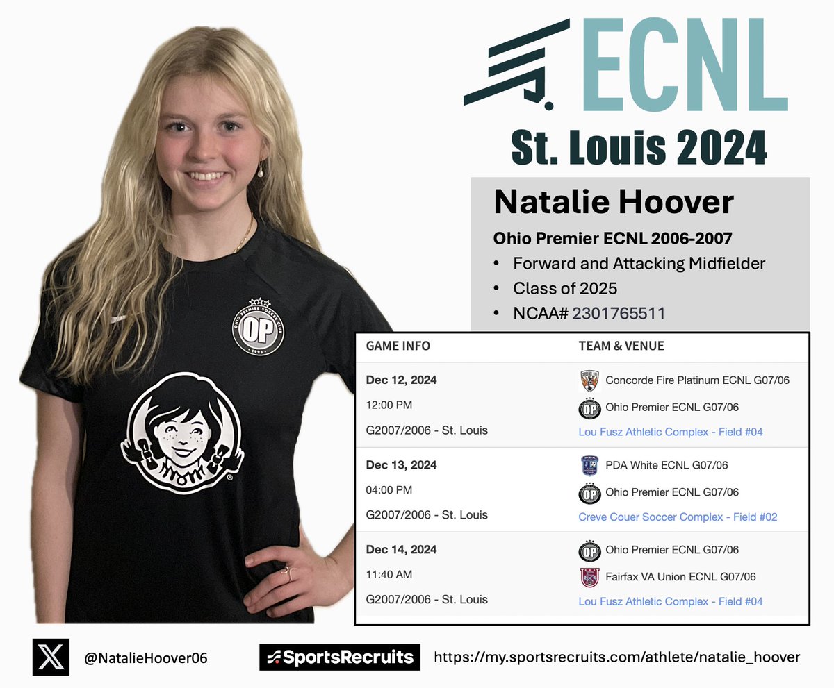 Please come and watch us play at #ECNLSTL !!! Yes I am still looking for a soccer home. Why??? Well two years ago I started another growth spurt. And I missed all of 2023 and early 2024 with sprained this, strained that and tendinitis galore. But I worked hard and I'm healthy
