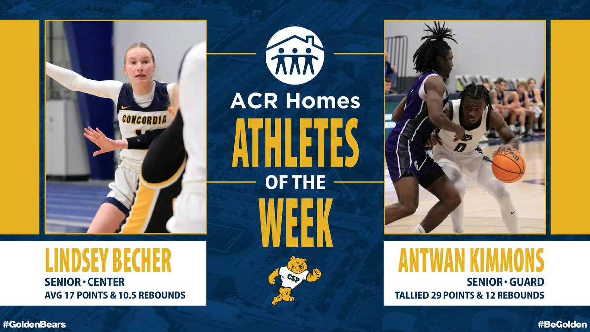 CSPBears's tweet photo. Lindsey & Antwan are this weekβs @acrhomes Athletes of the Week! π
#BeGolden #BG4L #CSP #LetsGoBears #AOW #ACRHomes https://t.co/vzF2TagCsl