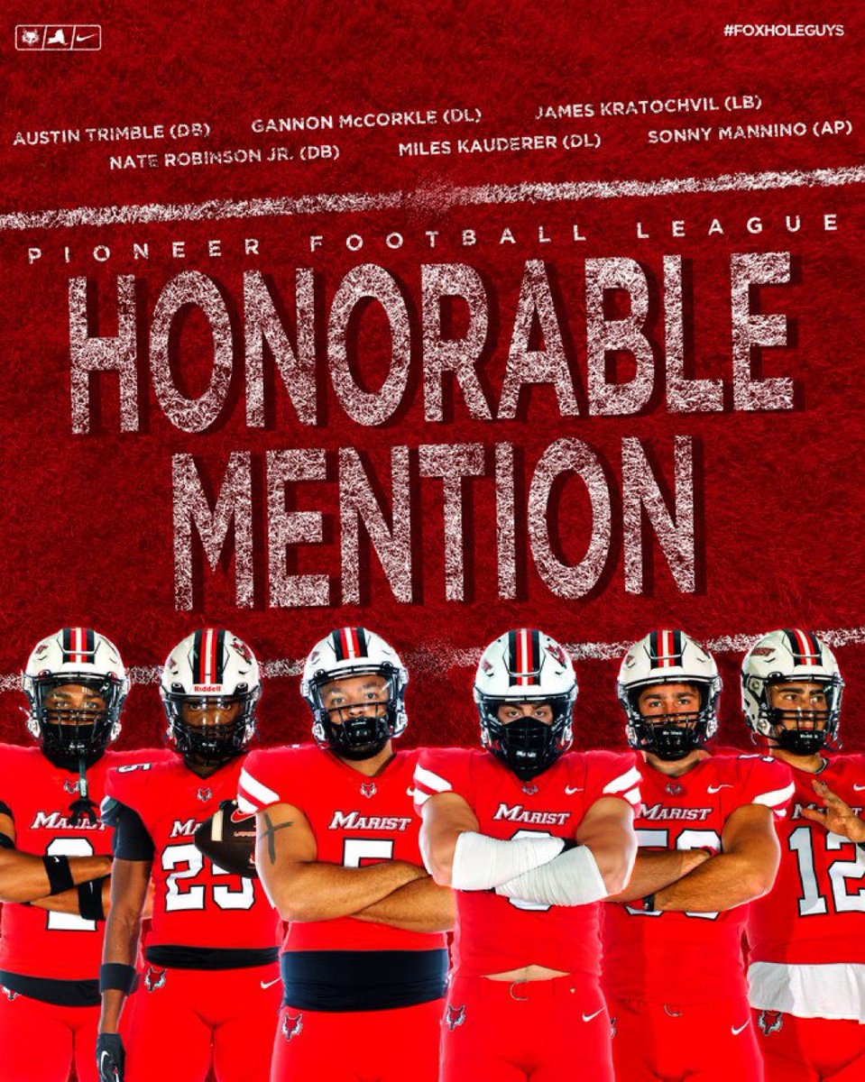Congrats to our 9 all conference selections- Proud of these guys! <a href="/Marist_Fball/">Marist Football</a> #FPT