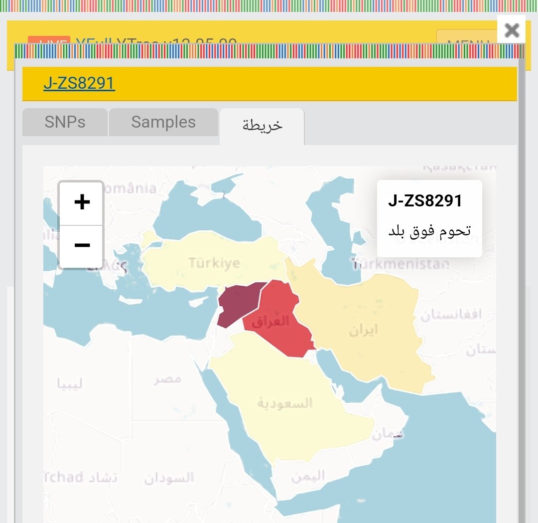 0552627206MMM's tweet photo. متابعي #الحمض_النووي #DNA
تحت المجموعة الفردانية #J_M267
والمعروفة بالرمز #J1
وتحت التحور الجيني
#J_FGC1695
وتحديدا تحت التحور الجيني
#J_FGC1707
والمعروف سابقا بالرمز
#L2222
وتحت التحور #J_ZS8291
انعزال لإخواننا من القومية الكردية في ديارهم في إقليم كوردستان ومعتزين بجيناتهم
وبأصولهم وقوميتهم الكردية
وليس لهم أي طمع في هوازن أو غطفان أو بقية المواريث العربية
أحد أبناء هذا التحور
وهو الأخ سامان ئاكرئ
من مينة ئاكرئ (Akre) محافظة دهوك أقليم كوردستان
وهو من أهم الأصدقاء القديمين
والمقربين
وهذا هو رابط حسابه
https://t.co/OEx93GzbNb