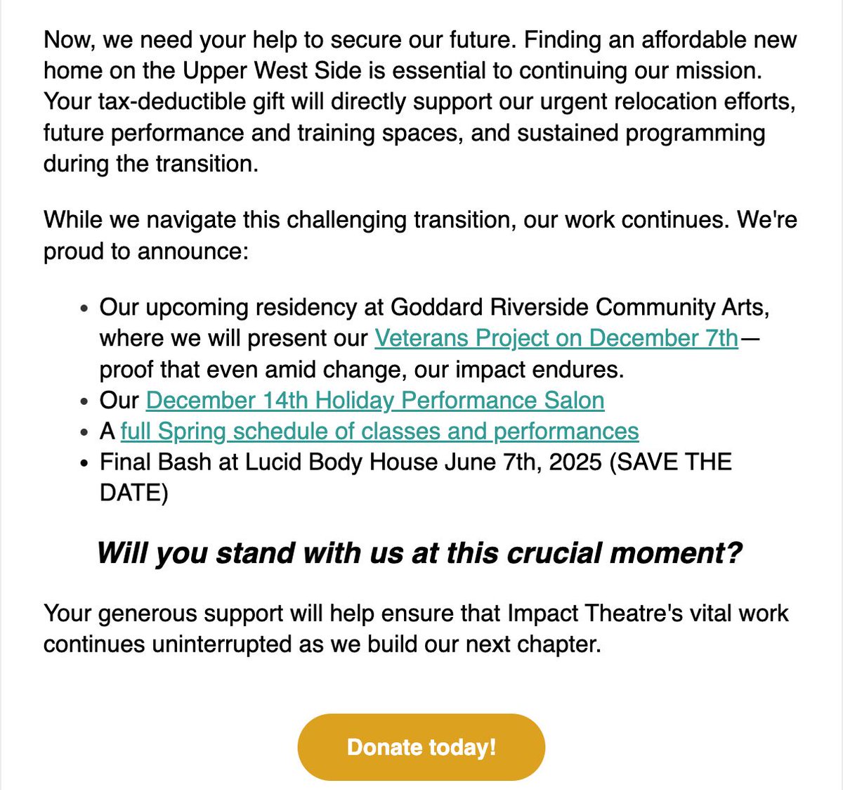 Lucidbody's tweet photo. It's Giving Tuesday, and we need your help! After ten transformative years at Lucid Body House, we face a critical moment in our history. Rising rents are forcing us to leave our beloved home in June 2025. Please give what you can: https://t.co/DggYHyQvBK https://t.co/avInGVWlP6