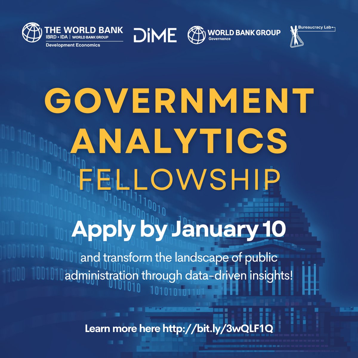 Governments all over the world face complex development challenges. Better collection and data analytics can help the regions. Be part of the government analytics revolution. 

📢 Apply to the Government Analytics Fellowship by January 10, 2025: survey.wb.surveycto.com/collect/ga_fel…