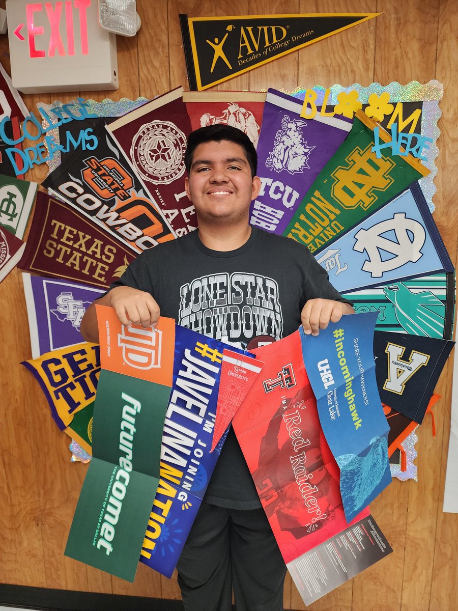 So proud of Alejandro on his acceptances to Lamar, Texas Tech, UHCL,UR Dallas &amp; Texas A&amp;M Kingsville!! He is such a hard-working student &amp; we can't wait to see all of his successes!! #srhsavid #avidrocks <a href="/AVID4College/">AVID</a> <a href="/SamRayburn_HS/">Sam Rayburn High School</a> <a href="/SamRayburnFB/">Sam Rayburn Football</a>