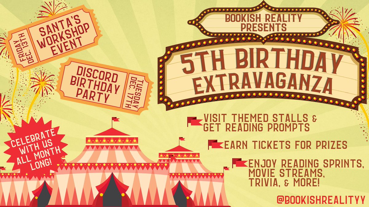 It’s our birthday! We are celebrating all month long #booktwt so come hang out and enjoy readathons, reading sprints, special events, movies, and more!