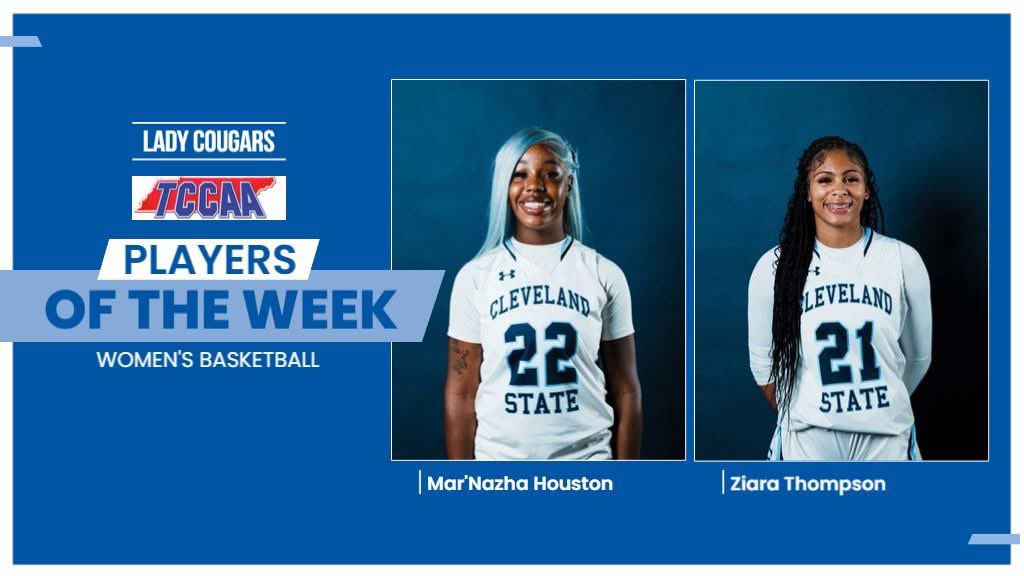 Congrats to our TCCAA Co-Players of the Week for Women's Basketball! Ziara Thompson had a career high 29 points and Mar'Nazha Houston grabbed 36 rebounds to lead the Lady Cougars to their first win! Way to go girls!