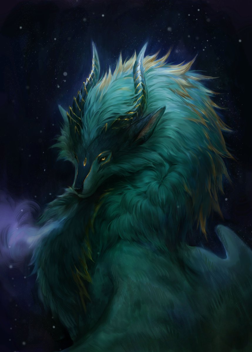 finished commission art for StarlightConfession (FA)
The fox dragon
