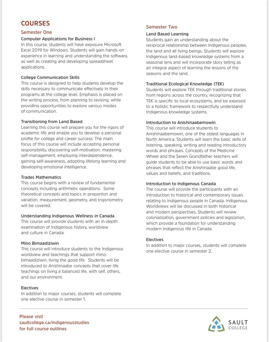 SCIndigenous's tweet image. Still not sure what to do about college? Consider your options by joining our NEW for Fall 2025 @SaultCollege Biidaaban Indigenous Foundations Program(1140).