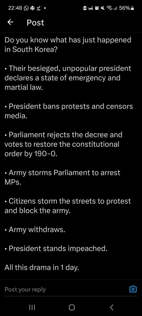 kreatv_'s tweet photo. Asia
South Korea president declares emergency martial law, sending shockwaves across country.

Kipchumba Murkomen,Adani,JKIA,Meru,Alai,Devki,#RiggyG ,Kairo,#SHAProgress ,Kisumu,Joho,President William Ruto,#OccupyMOH ,Taita Taveta,Kasongo,Moi University,State House,Ni God https://t.co/q6BImActPo