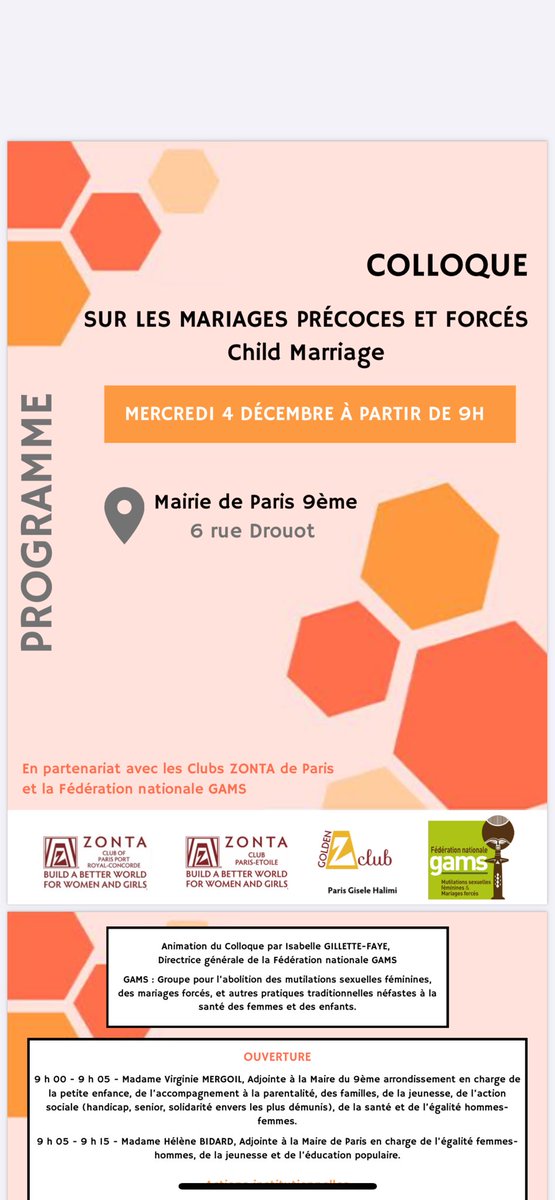 FederationGAMS's tweet image. Programme du Colloque #MariageForcé #demain #paris9