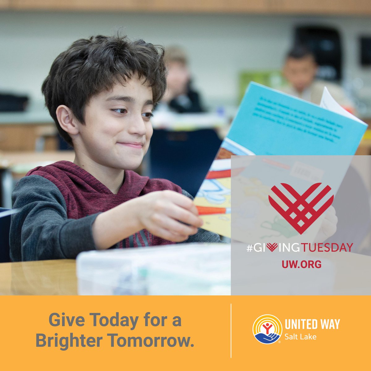 📣 Midday check-in: How’s your Giving Tuesday going? 

Have you made your gift to United Way of Salt Lake yet? 

Your generosity can change the trajectory of someone’s life, by helping them access vital resources through 211 Utah. 

Give now: bit.ly/3Zu2A6A