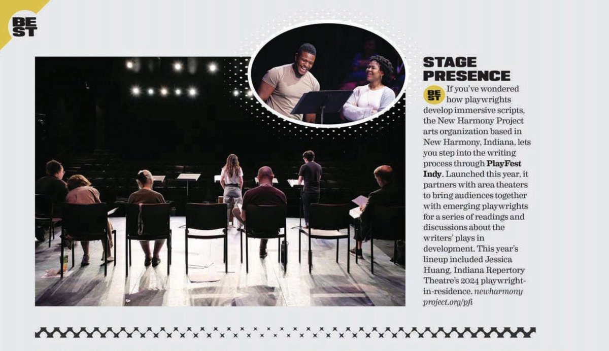 What's that you say? NHP's PlayFest Indy was chosen as one of the ""tastemakers, trendsetters and trailblazers who helped make Indianapolis a standout city this year"?! Proud to be part of Best of Indy!

Support us at newharmonyproject.org/give.