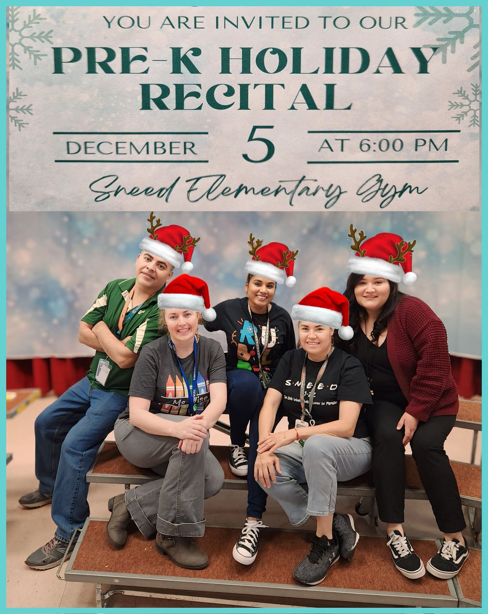 tamtamwise's tweet photo. You are invited to our Pre-K Holiday Recital, Thursday, December 5th at 6pm in the Sneed Elementary Gym.
We are supporting the Alief Education Foundation. We are looking for uniforms, jackets, a pack of socks or $5 cash to support our events. @Aliefsneed https://t.co/6N7F1rw0uO