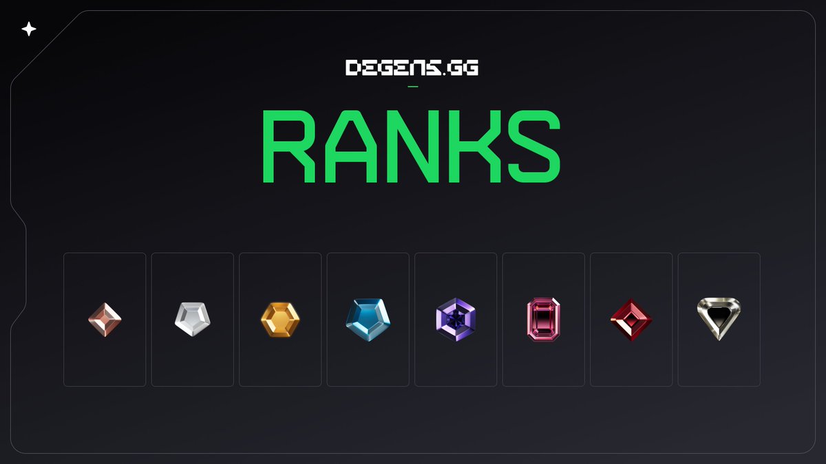 There are 8 tiers in the rank program:
Bronze, Silver, Gold, Platinum, Sapphire, Emerald, Ruby, and Diamond.

Ranks are based on your all-time XP. Earn XP every time you wager - unlock rewards with every rank. Sign up in 10 seconds to get started.