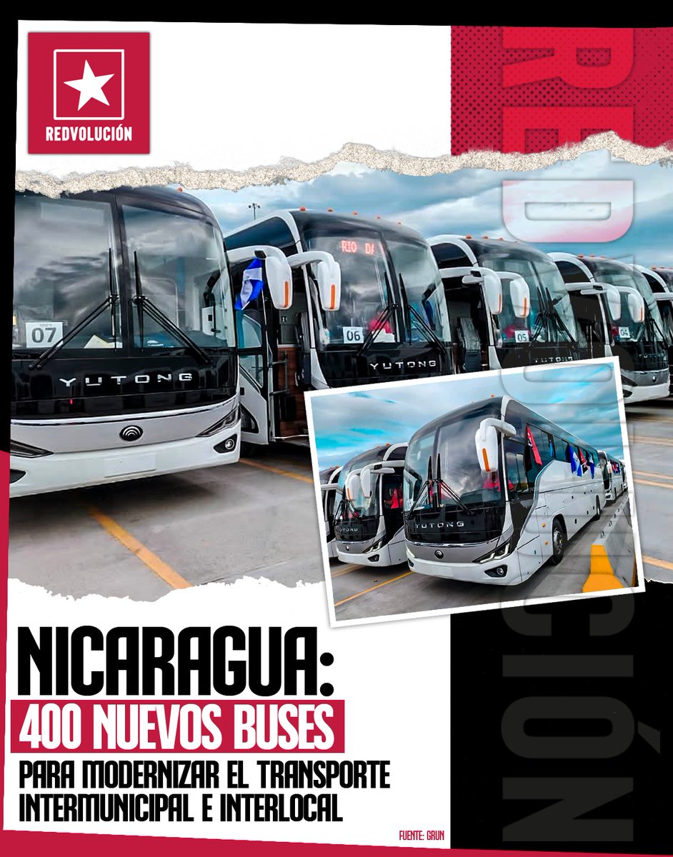 🚐🚍Nuevas unidades de transporte para el pueblo🙋 Nicaragüense.🇳🇮
#PLOMO19
<a href="/Agaton79/">αgαтσи☭ 🇳🇮🇵🇸🕊️</a> 
<a href="/taniasandinista/">TaniaSandinista</a> <a href="/alexaplomo79/">Antonella</a>