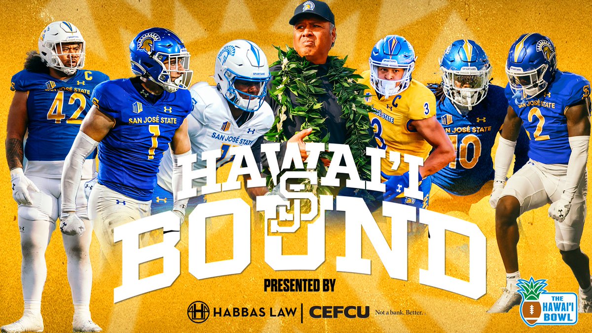 We are Hawai‘i Bowl Bound again❕❕❕❕

Playing USF on Dec. 24 at 5:00 p.m. (PT) on <a href="/espn/">ESPN</a> 

🔗| bit.ly/4iknFrh

<a href="/HabbasLaw/">Habbas & Associates</a> 
<a href="/CEFCU/">CEFCU</a> 

#AllSpartans | #ThisIsSparta