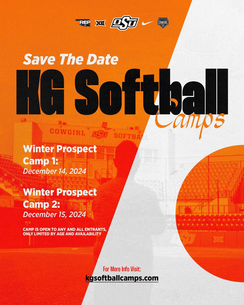OSU Cowgirl Softball (@cowgirlsb) on Twitter photo We are officially less than two weeks out from the Winter Prospect Camps and we STILL have spots remaining ๐ 
Register now before itโs too late โก๏ธ okla.st/SBCamps 
#GoPokes We are officially less than two weeks out from the Winter Prospect Camps and we STILL have spots remaining ๐ 
Register now before itโs too late โก๏ธ okla.st/SBCamps 
#GoPokes
