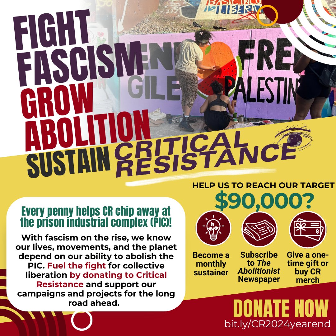 This #GivingTuesday: Support #MutualAidForAbolition &amp; give to CR's #TheZacharyProject, a mutual aid fund for abolitionist organizers. Help CR raise $90,000 for our work nationally by the end of #2024 too! 

#AbolitionNow #GrassrootsPower #GrassrootsFundraising #Donate
