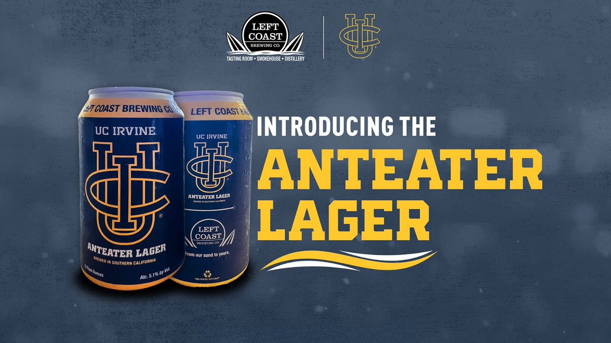 UC Irvine Athletics and Left Coast Brewing Co. Release Anteater Lager. 🍻

<a href="/UCIAthletics/">UC Irvine Athletics</a> | <a href="/LeftCoastBrewco/">Left Coast Brew Co.</a>