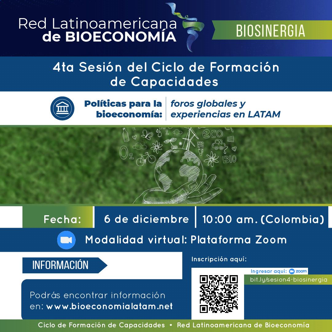 SEIenEspanol's tweet photo. ¡No te pierdas la 4ª sesión de BioSinergia! 

Expertos de #Latinoamérica analizarán cómo adaptar los marcos globales de la #bioeconomía, impulsados en el #G20, la #COP16, y el @GBS_Updates, a nuestra región.

📅 Diciembre 6
⏰ 10:00 a.m.🇨🇴

Regístrate 👉https://t.co/EGoGVPG7UB https://t.co/2IpLhGk6Tp