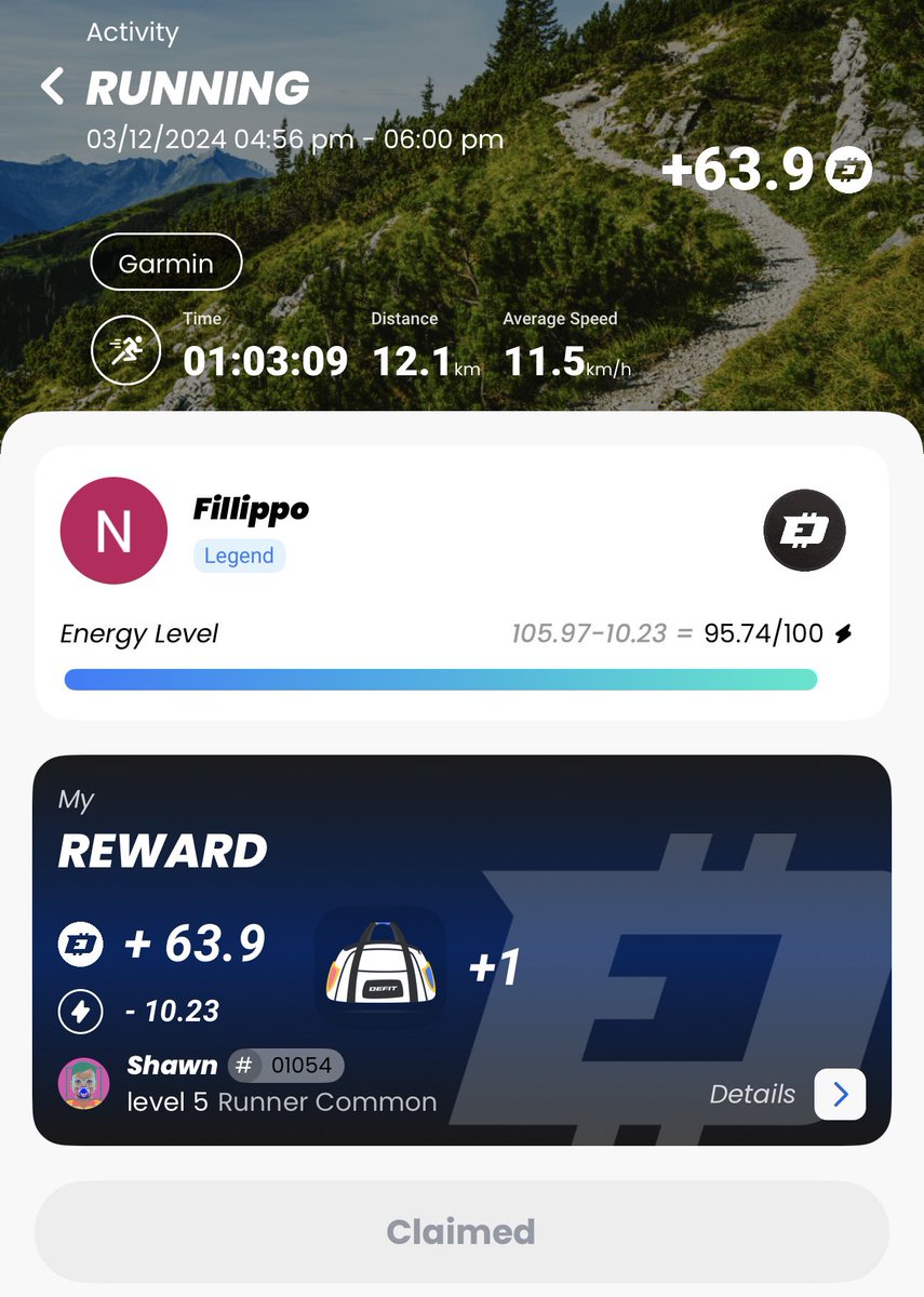 Day 3/24 of <a href="/DEFITofficial/">DEFIT</a> Xmas challenge 🎅🏃‍♂️ with tempo run

Join DefitBorg 3.0 : 2C538A0B
