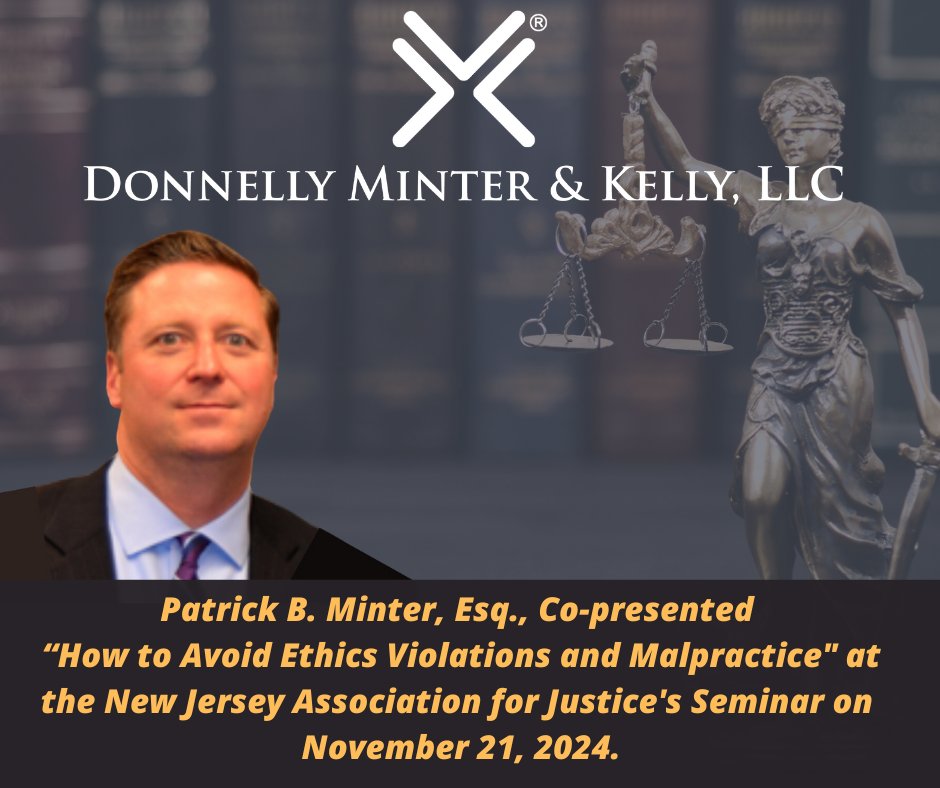 DKBGlawgroup's tweet photo. DMK partner Patrick Minter was honored to co-present the program “How to Avoid Ethics Violations and Malpractice” at the New Jersey Association for Justice's annual Meadowlands Seminar. https://t.co/svBt5nHUiN