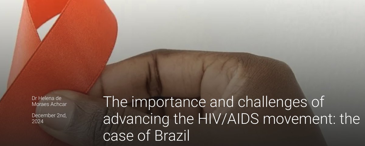 Elize Massard (@emassard) on Twitter photo 🌍✨This #WorldAIDSDay, Dr. Helena Achcar reflects on the challenges facing Brazil’s AIDS movements - see the <a href="/LSEGlobalHealth/">LSE Global Health</a> blog - shorturl.at/xXhZs. Pauperization, de-prioritization, and internal divisions call for unity and alliances to reignite action. 🌍✨This #WorldAIDSDay, Dr. Helena Achcar reflects on the challenges facing Brazil’s AIDS movements - see the <a href="/LSEGlobalHealth/">LSE Global Health</a> blog - shorturl.at/xXhZs. Pauperization, de-prioritization, and internal divisions call for unity and alliances to reignite action.