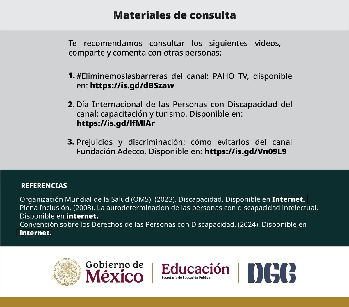 👩‍🦽🧑‍🦯Hoy 3 de diciembre se conmemora Día Internacional de las Personas con Discapacidad, con el objetivo de promover el bienestar de las personas que viven con algún tipo de discapacidad.