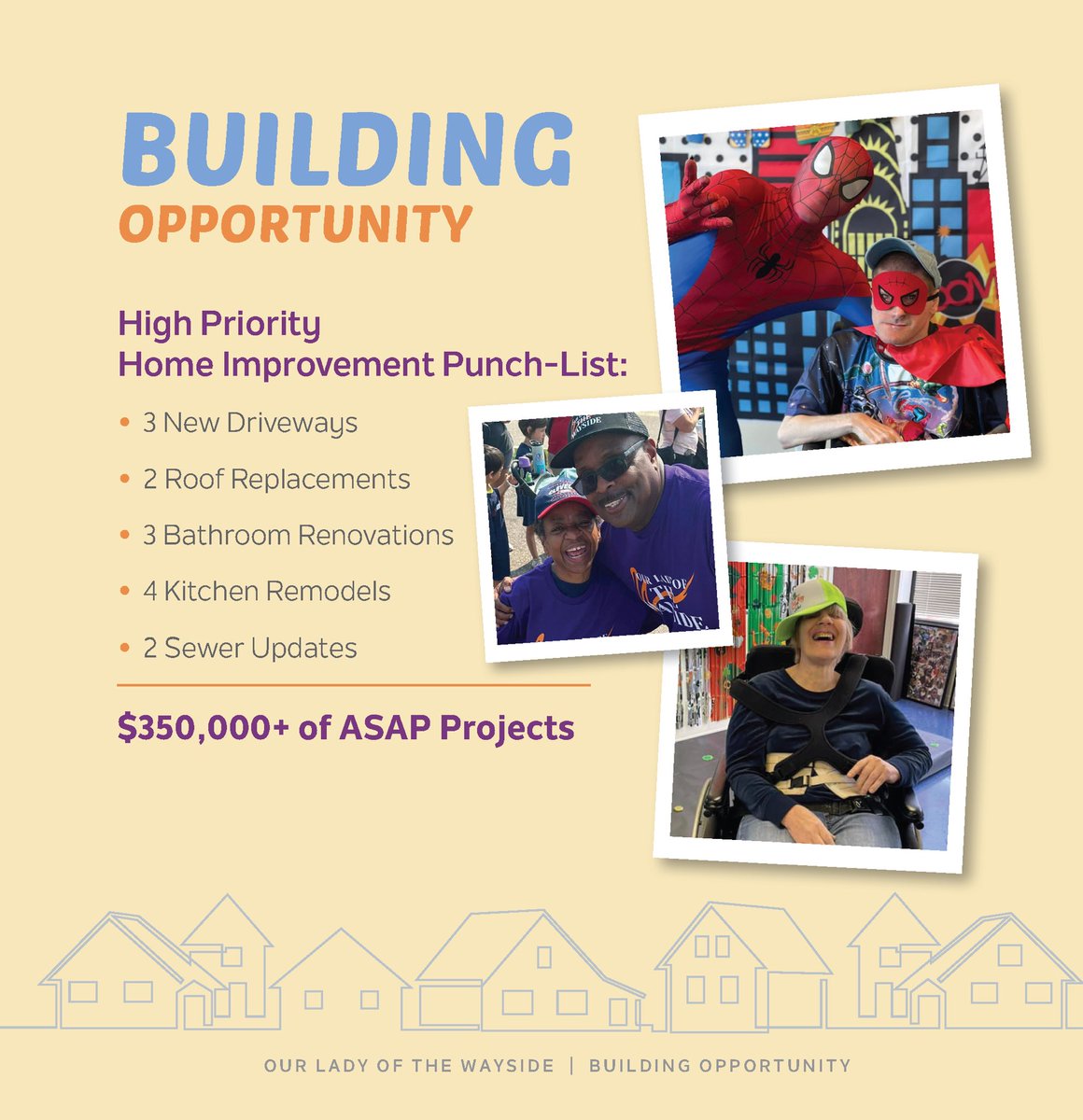 Help us build opportunity for #GivingTuesday! Every contribution towards Wayside’s 2024 Annual Appeal supports high priority home improvements &amp; furnishing needs for 70 homes, directly benefiting the 500 people with developmental disabilities in our care. thewayside.org/give
