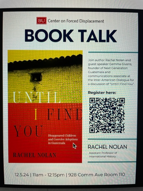 In case you live in Boston and have somehow thus far been able to avoid hearing me talk about adoption history

I will be hosting the extraordinary <a href="/gemmagivens/">Gemma Givens</a> of <a href="/nextgenguate/">Next Generation Guatemala</a> at <a href="/BU_Tweets/">Boston University</a> on Thursday at 11am

apologies for ugly photo of poster, running to teach