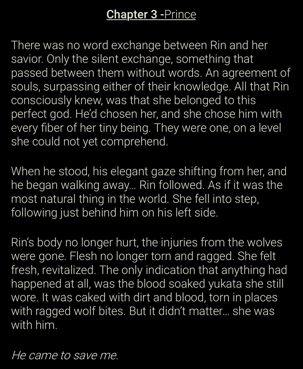 💜🌙✨ His Eyes
 Chapter 3  - Prince

⬇️

FanFiction: fanfiction.net/s/14415565/

AO3: archiveofourown.org/works/60864874

Mood music:
youtu.be/qlhJpz5geNY?si…

#Sesshomaru #rin #SessRin #yashahime #inuyasha #fanfiction #SessRinWeek #RinWeek2024