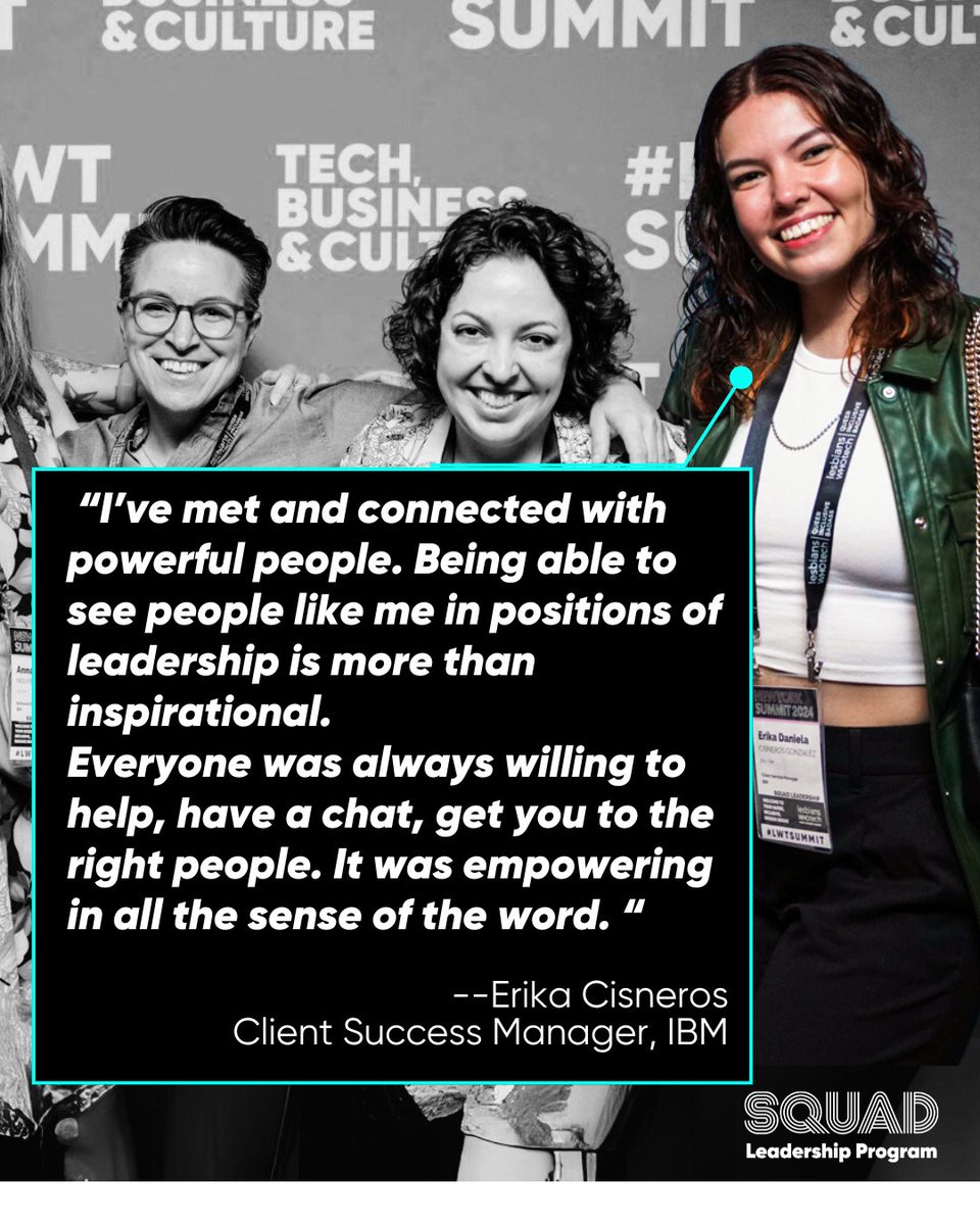 Join our Leadership Program and connect with powerful people, be inspired, feel empowered like Erika Cisneros! 

 ⚡ Learn more and start your application for our 3rd Annual 2025 SQUAD Leadership Program in the link in bio! #lwtsquad